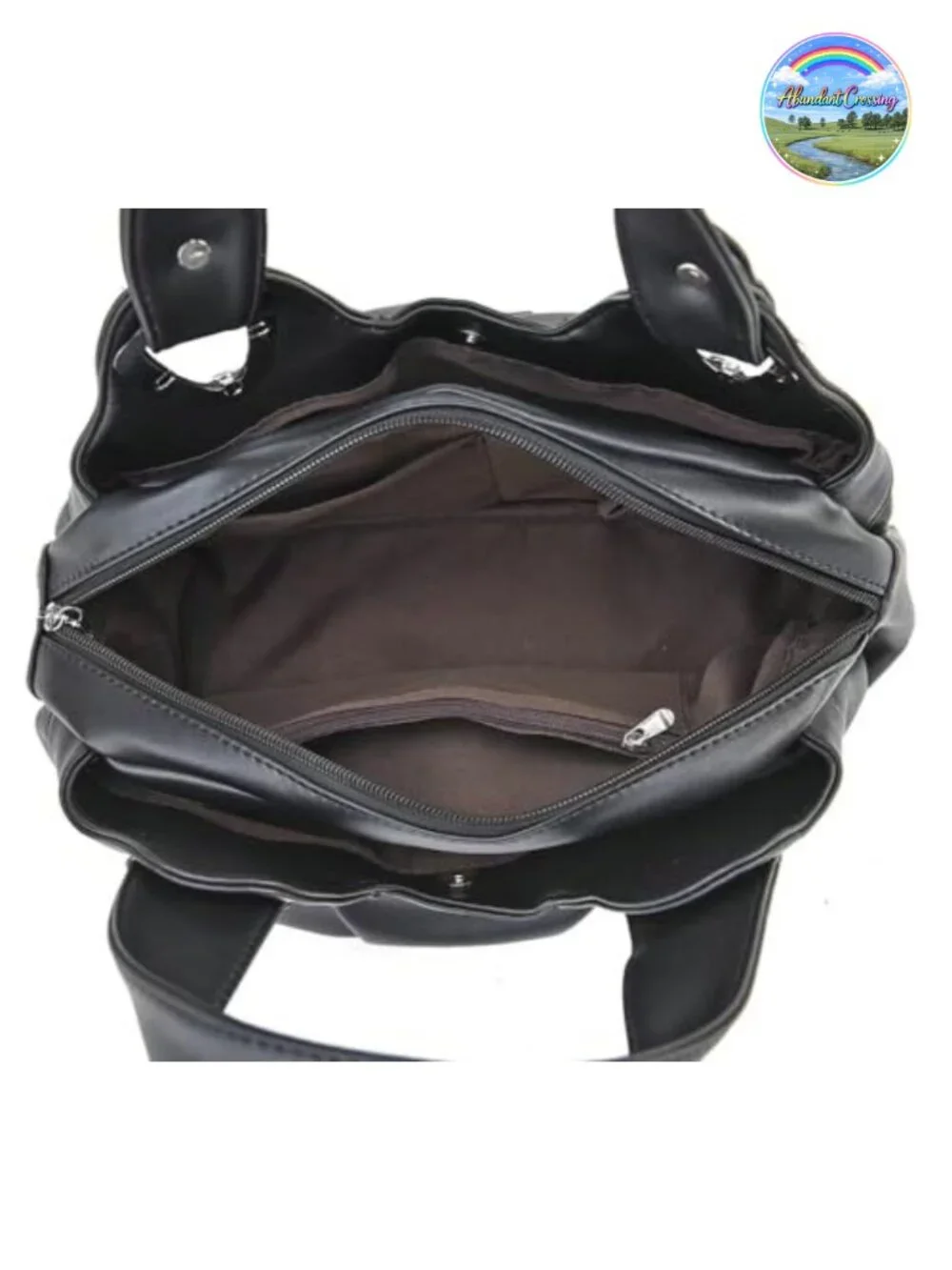 Fashion Vegan Leather Multi Pocket Large Tote Satchel Printed Hobo Bag